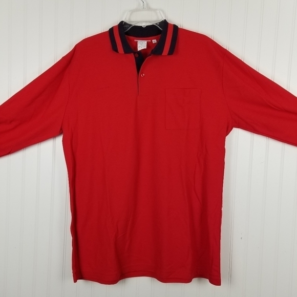 Vintage Mobil Gas Men's Polo Mechanic Long Sleeve Shirt Work NOS Crest Large - Picture 10 of 13